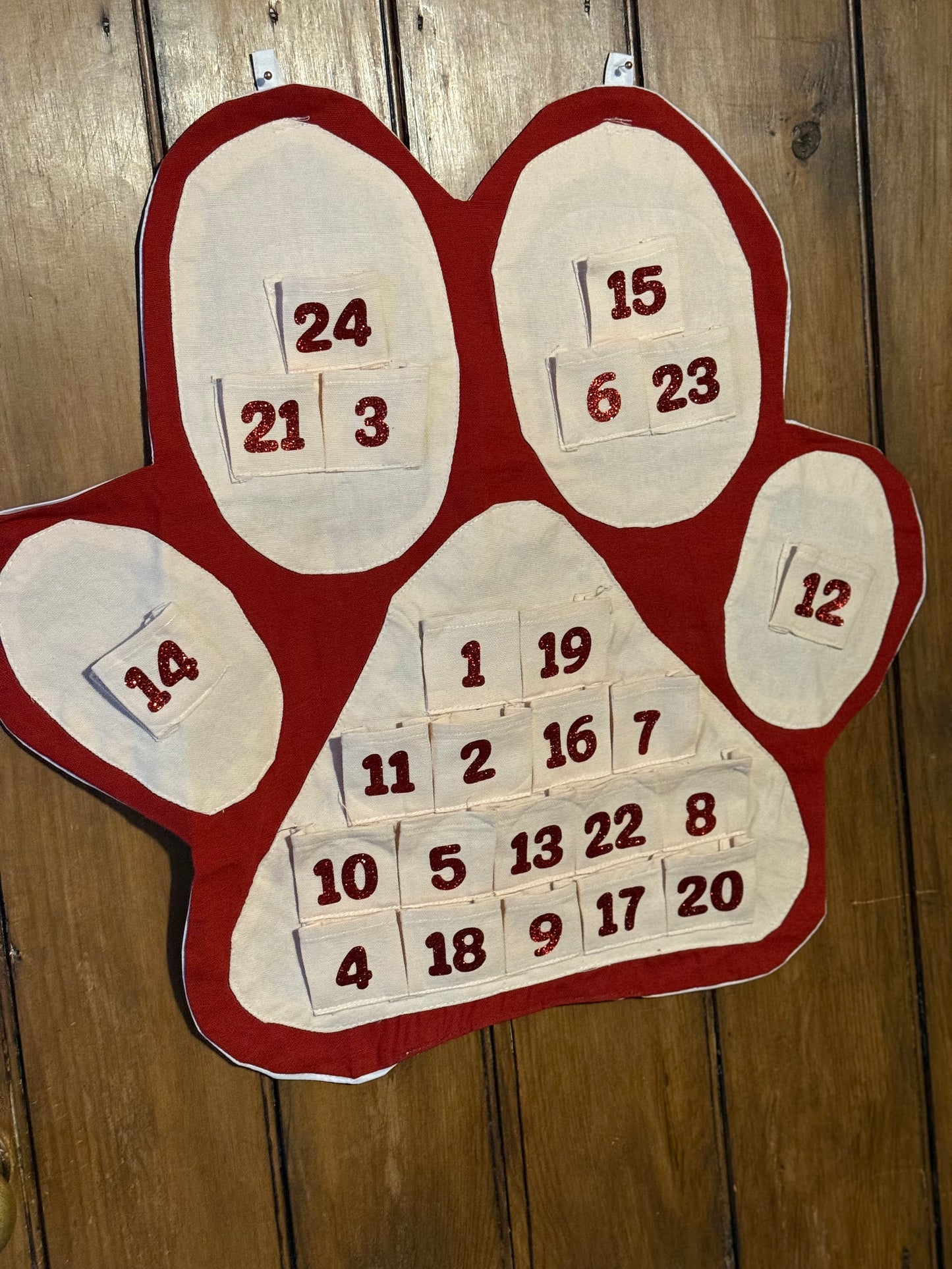Paw print advent calendar