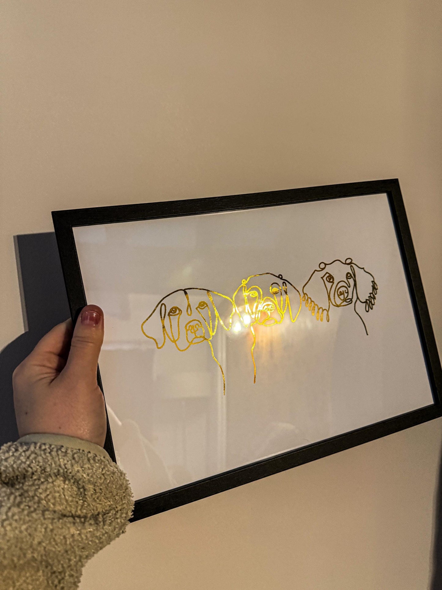 Gold Foiled Pet Line Drawing