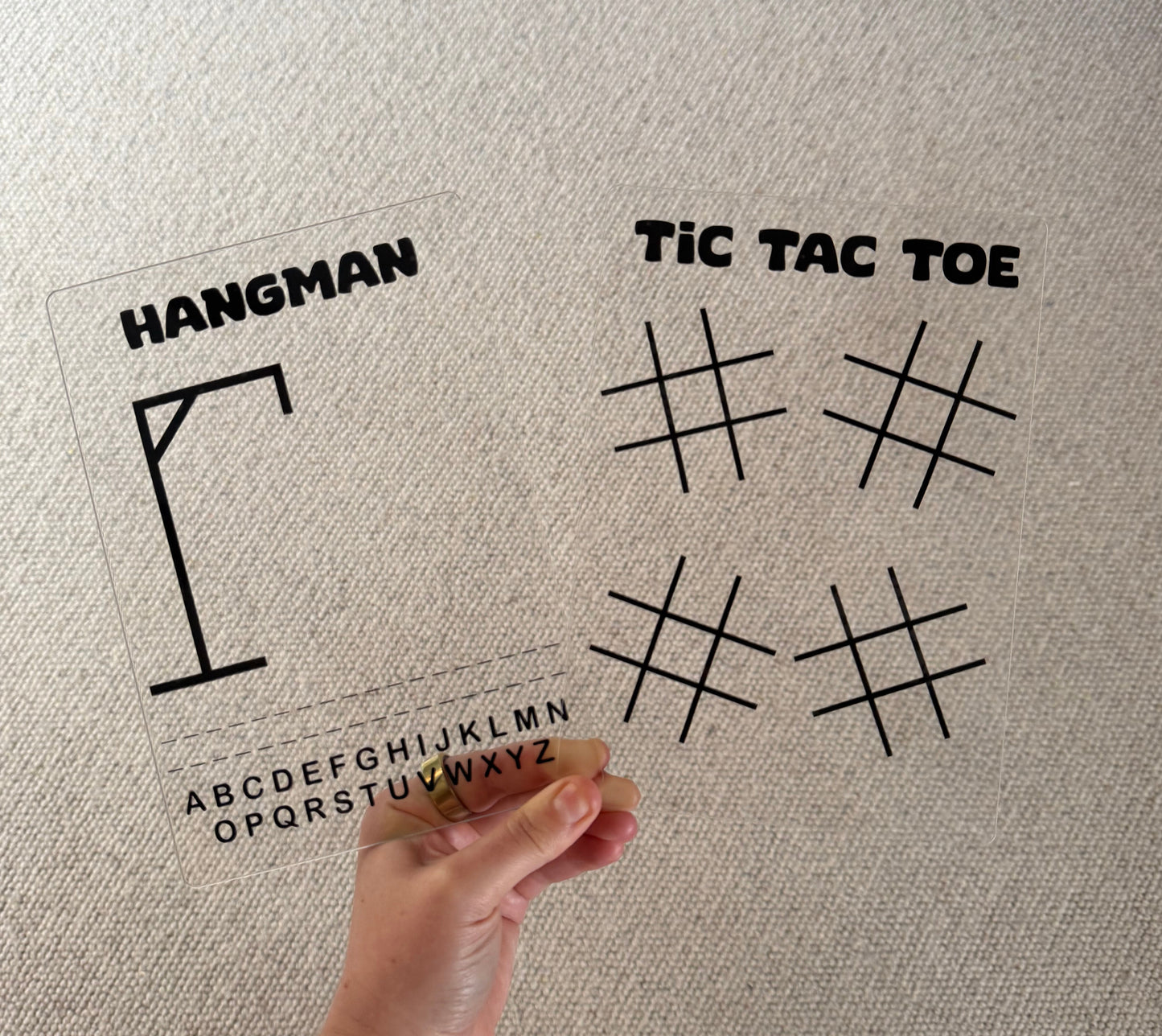 Acrylic Dry Erase Game Boards Set of 2, Travel Car Game, Kids Activities, Learning Games