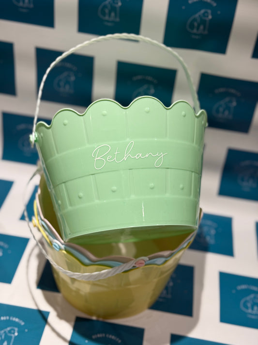 Personalised Pastel Easter Bucket – Custom Egg Hunt Basket
