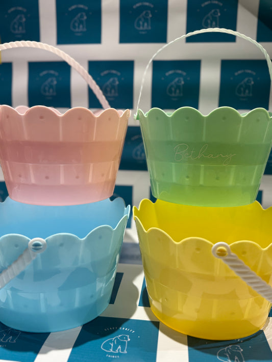 Personalised Pastel Easter Bucket – Custom Egg Hunt Basket