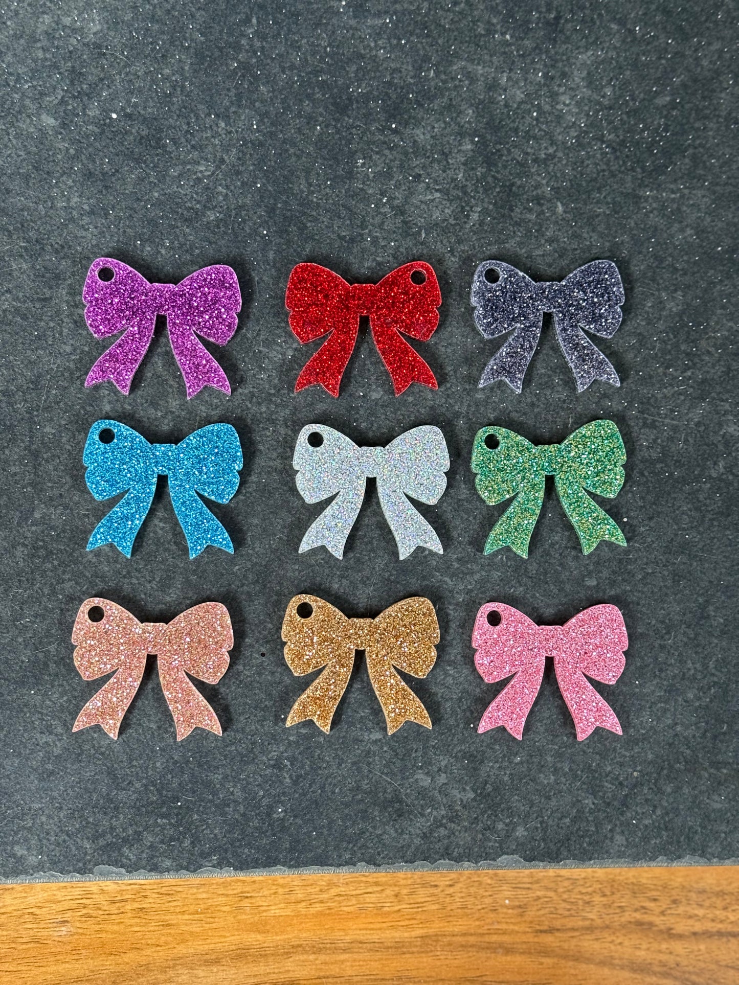 Glitter bow keyring