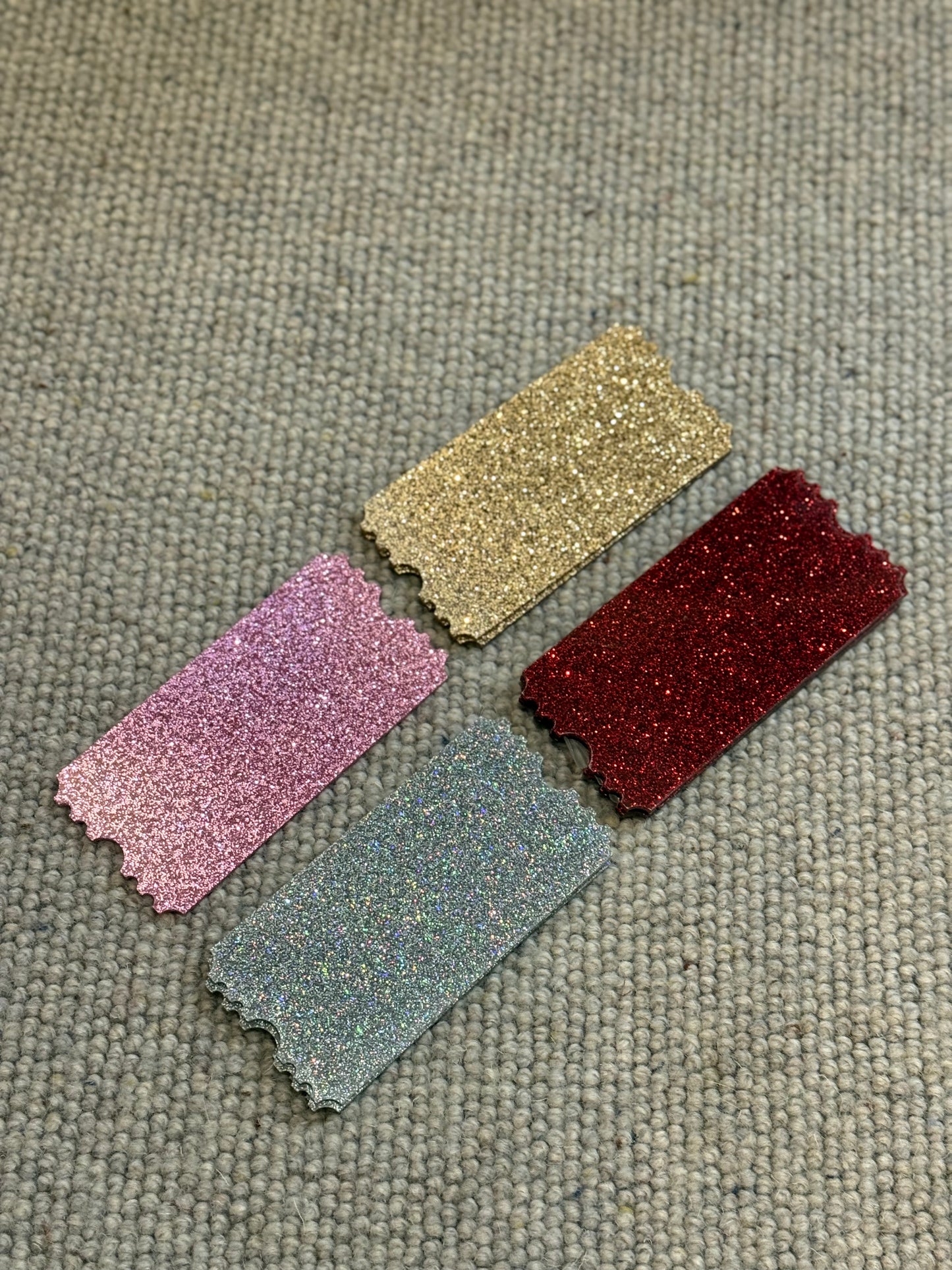 Acrylic glitter ticket