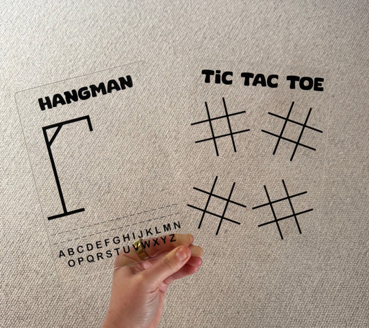 Acrylic Dry Erase Game Boards Set of 2, Travel Car Game, Kids Activities, Learning Games