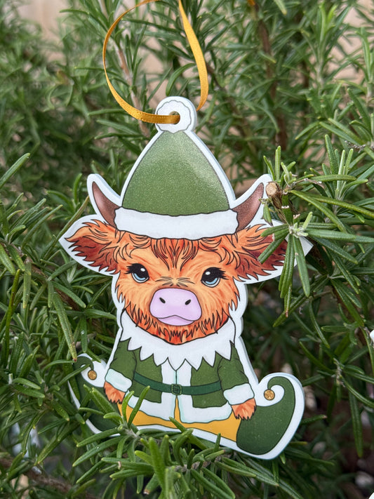 Highland Cow Tree Ornament